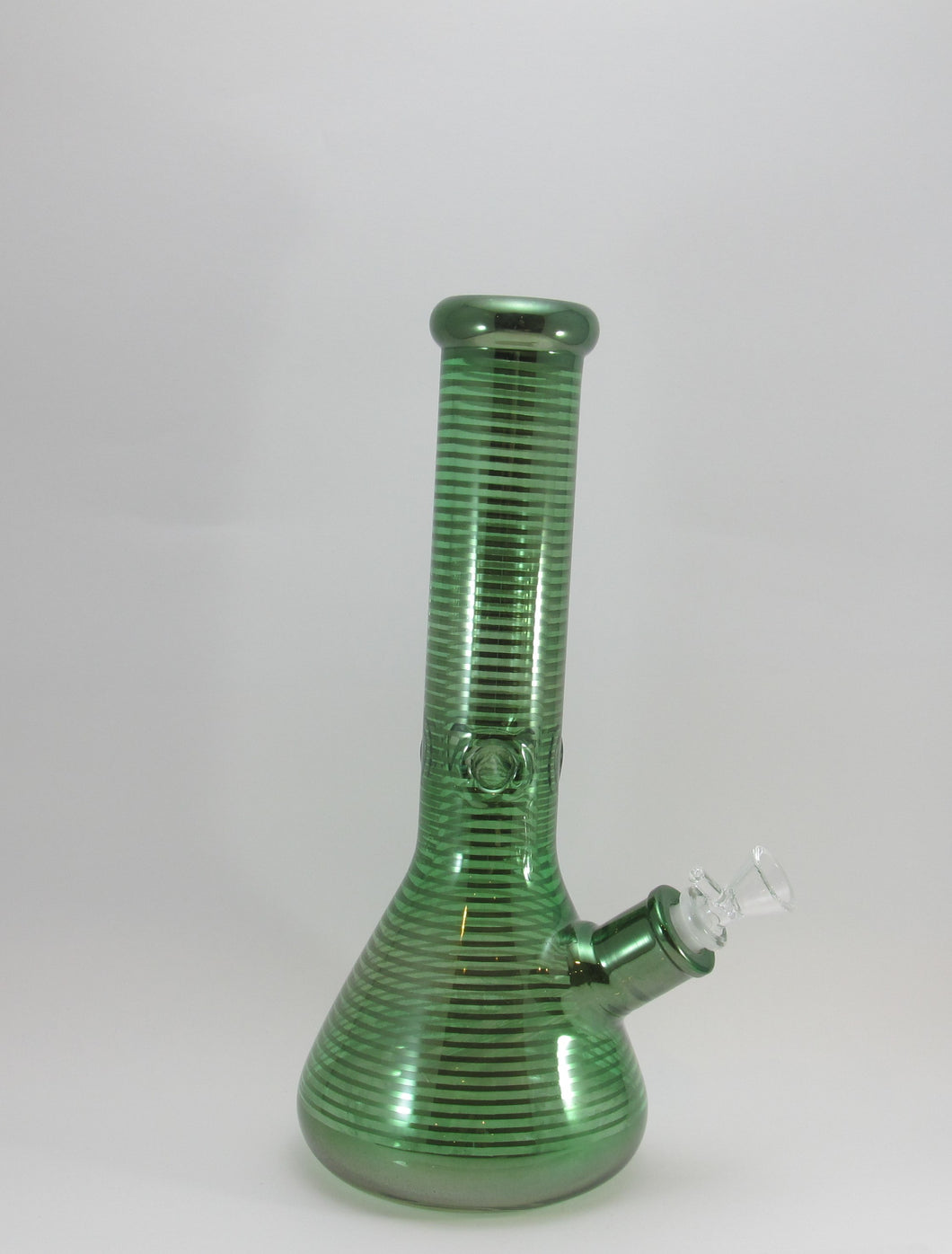 Green Striped Beaker Water Pipe