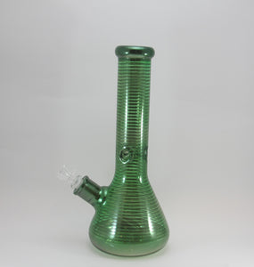 Green Striped Beaker Water Pipe