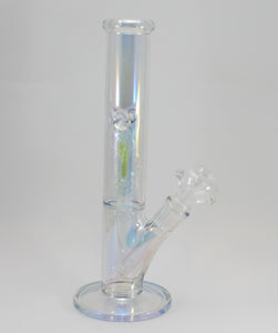 Rainbow Tinted Straight Tube Water Pipe w/ Perc
