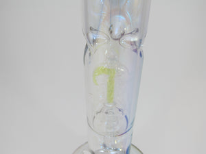 Rainbow Tinted Straight Tube Water Pipe w/ Perc
