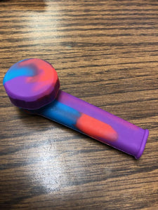 Silcone handpipe with lid. Multiple colors available.