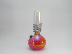 Hot Pink and Silver Bulb Water Pipe