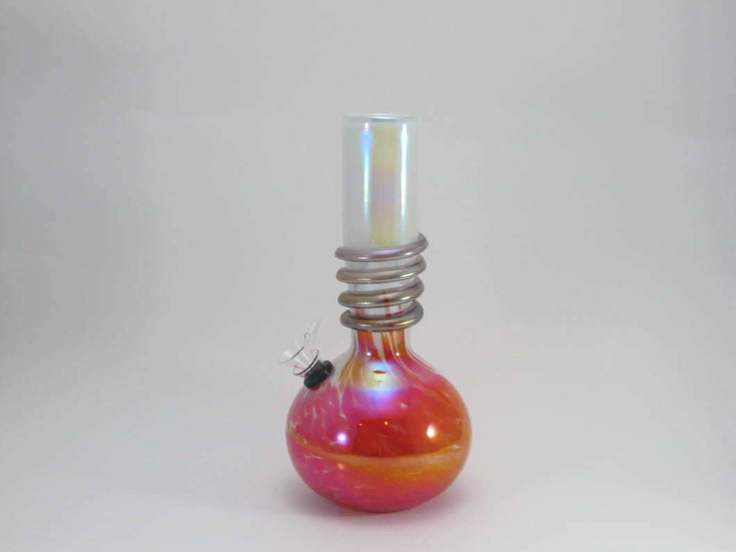 Hot Pink and Silver Bulb Water Pipe