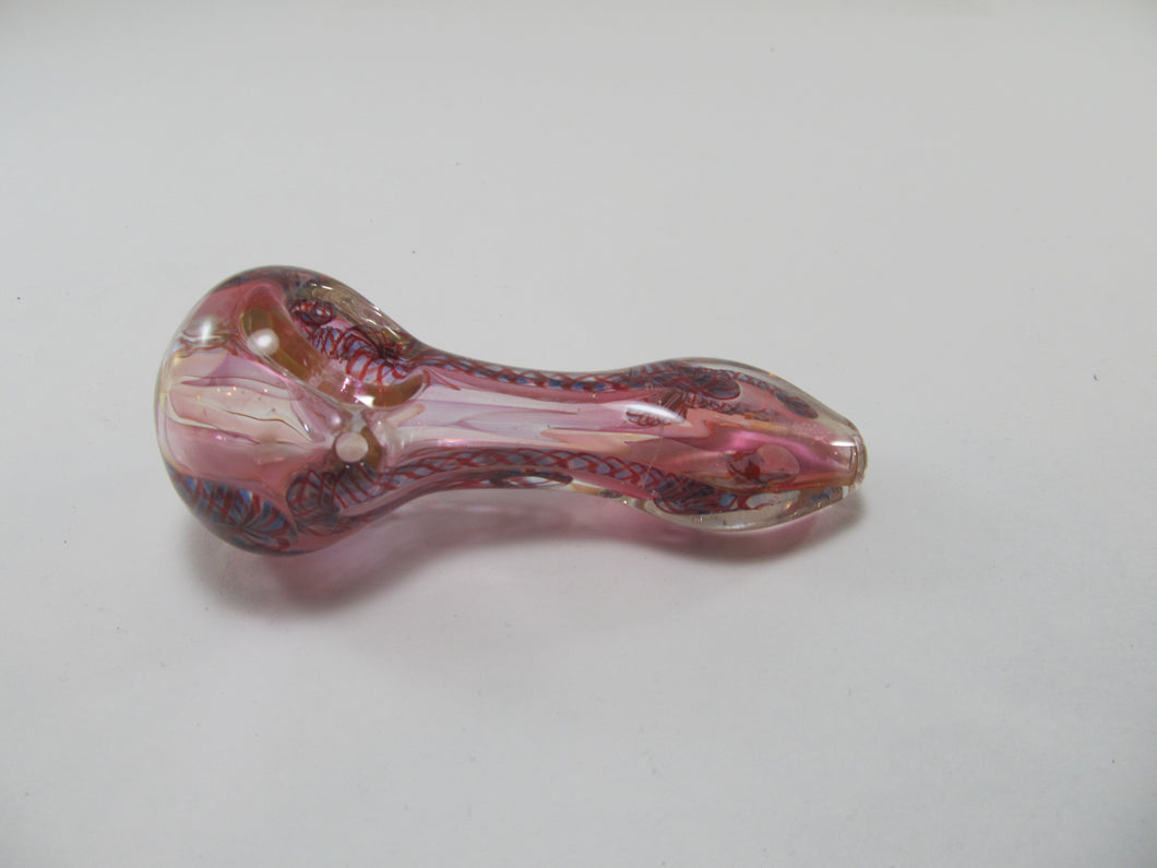 Red and Pink Spiral Hand Pipe
