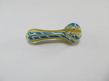 Load image into Gallery viewer, Blue and Yellow Swirl Hand Pipe