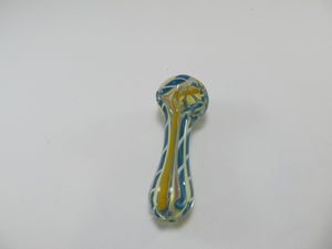 Blue and Yellow Swirl Hand Pipe