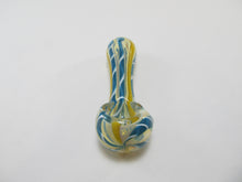 Load image into Gallery viewer, Blue and Yellow Swirl Hand Pipe