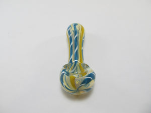 Blue and Yellow Swirl Hand Pipe