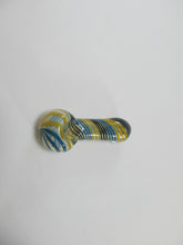 Load image into Gallery viewer, Yellow, Black, and Blue Spiral Hand Pipe