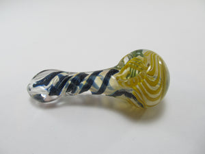 Yellow and Black Spiral Hand Pipe