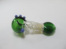 Load image into Gallery viewer, Long Mouthpiece Green and Purple Hand Pipe