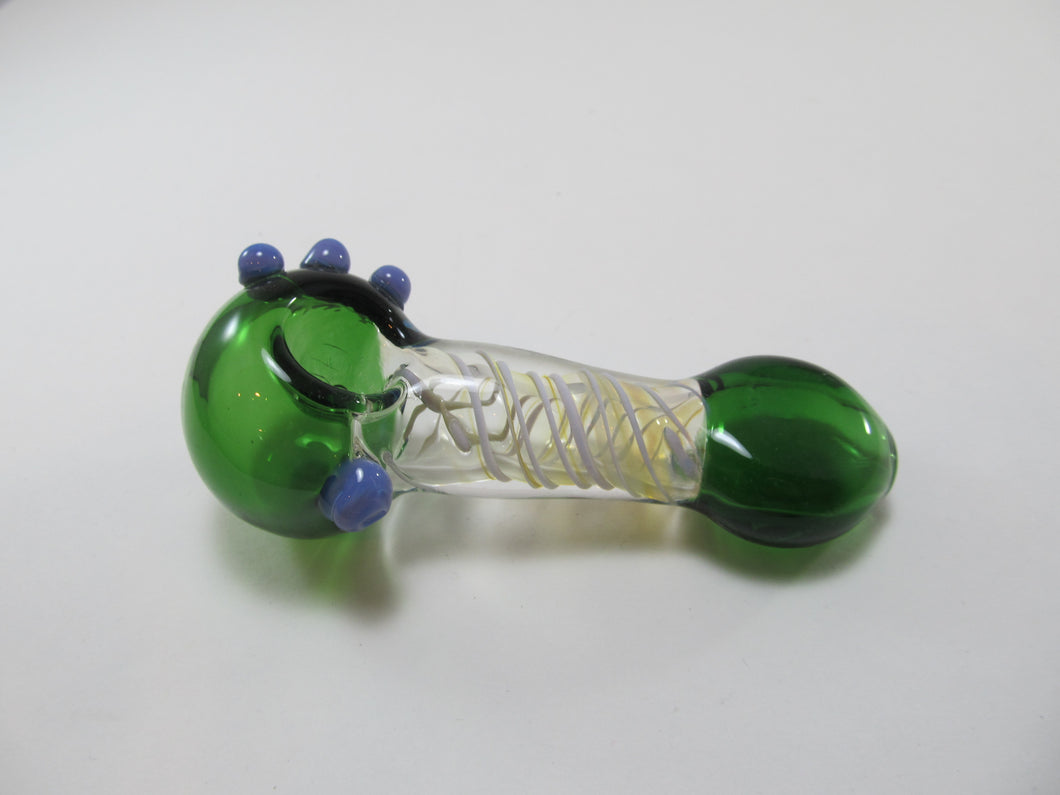 Long Mouthpiece Green and Purple Hand Pipe