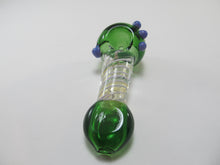 Load image into Gallery viewer, Long Mouthpiece Green and Purple Hand Pipe