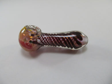 Pink and Red Spiral Hand Pipe