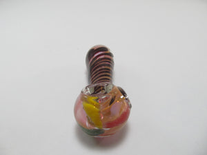 Pink and Red Spiral Hand Pipe