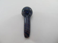 Load image into Gallery viewer, Dark Blue Spiral Hand Pipe