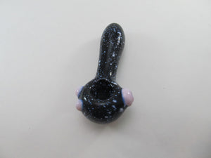 Double Pink Knob Speckled Hand Pipe