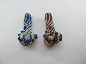 Red or Blue Spiral Hand Pipe