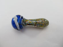 Load image into Gallery viewer, Blue Stripped Top Rainbow Hand Pipe