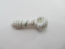 Load image into Gallery viewer, White Hand Pipe w/ Green Stripes