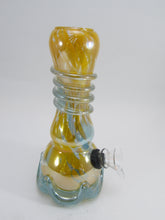 Load image into Gallery viewer, Blue and Yellow Short Soft Glass Water Pipe