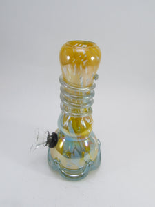 Blue and Yellow Short Soft Glass Water Pipe