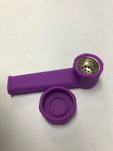 Load image into Gallery viewer, Silcone handpipe with lid. Multiple colors available.