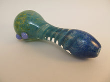 Load image into Gallery viewer, 4.5 inch Cork Screw Glass pipe Green and blue